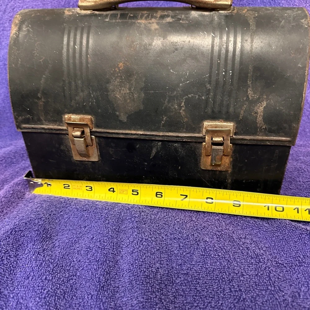 BLACK DOME METAL LUNCH BOX PAIL COAL MINERS STEEL VINTAGE